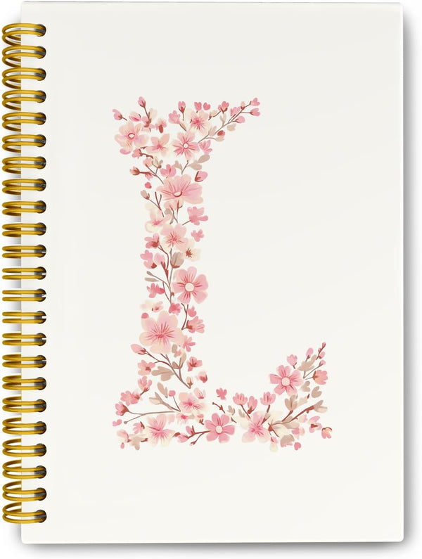 Floral Letter L Spiral Notebook