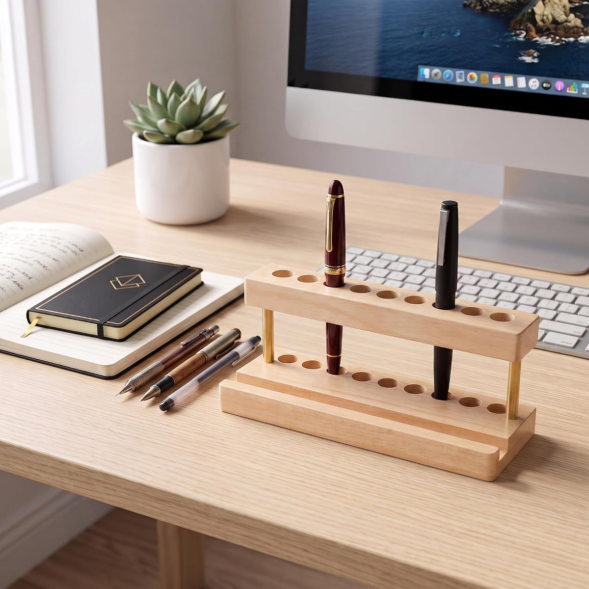 Two-Tier Wooden Pen Stand - view 2