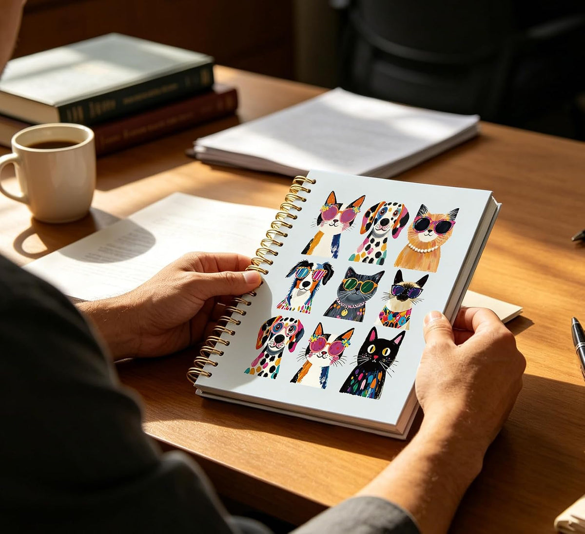 Dog Illustration Spiral Notebook - view 3