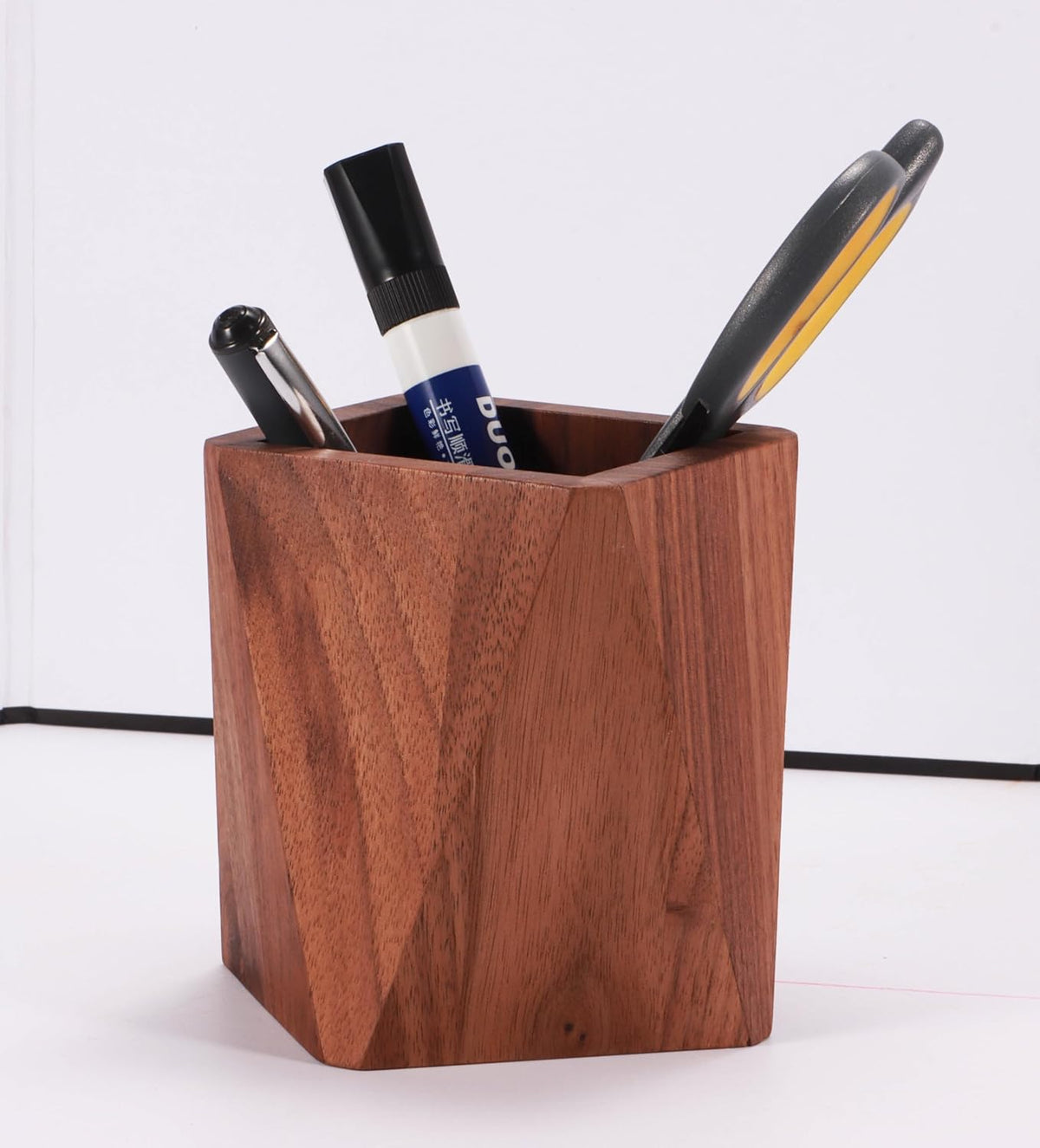 Square Walnut Pen Cup - view 2