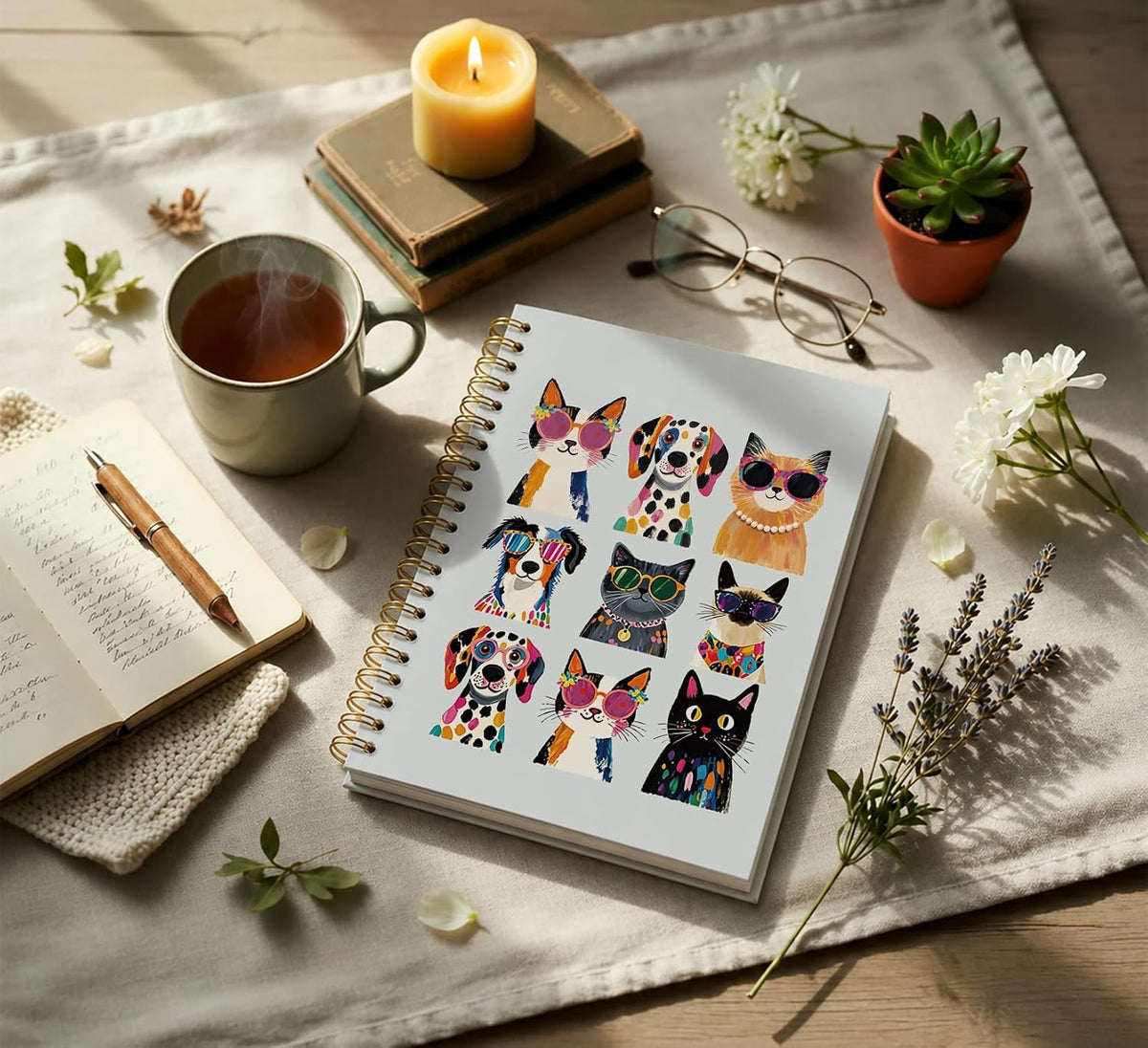 Dog Illustration Spiral Notebook - view 2