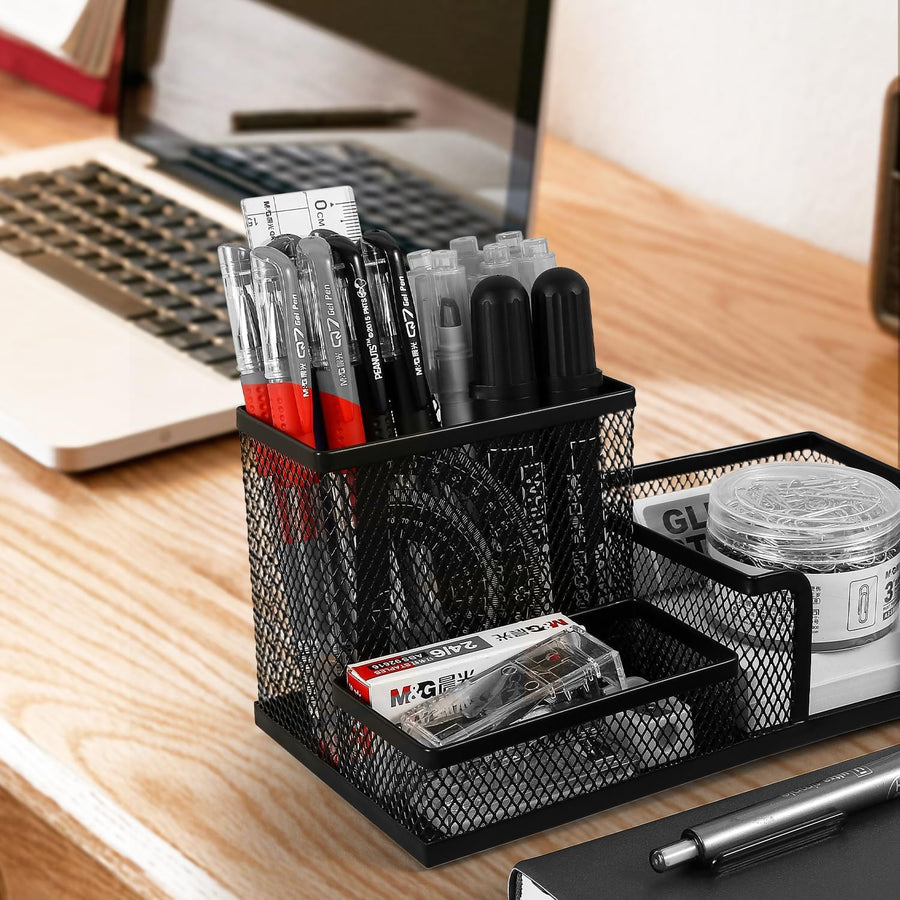Black Mesh Desk Organizer
