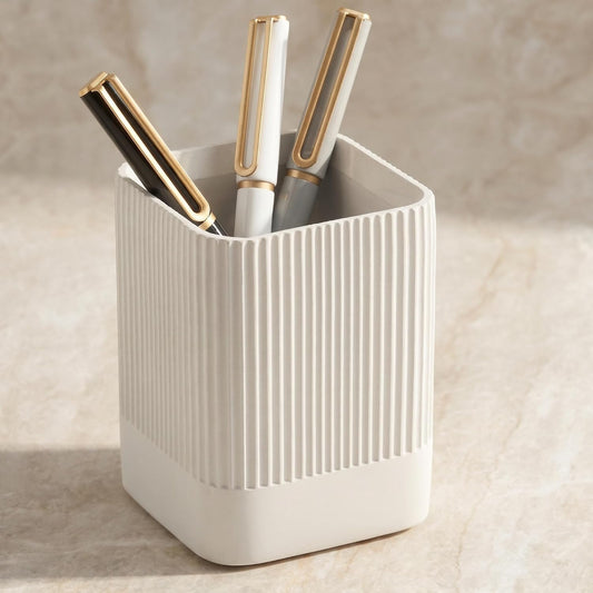 Ribbed Concrete Pen Cup - view 1