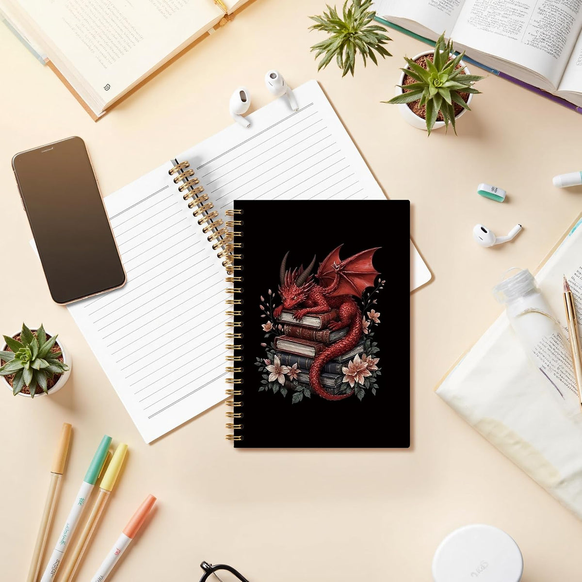 Dragon Illustration Spiral Notebook - view 3
