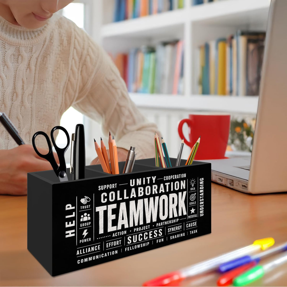 Printed Wooden Desk Organizer - view 3