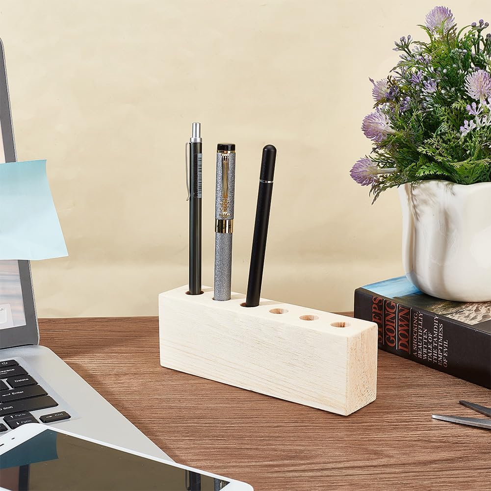Six-Hole Wooden Pen Stand - view 2