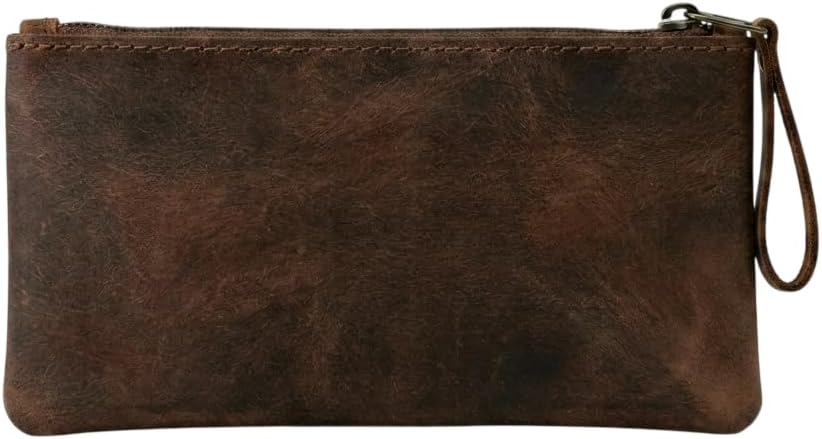 Brown Leather Zip Pouch - view 1