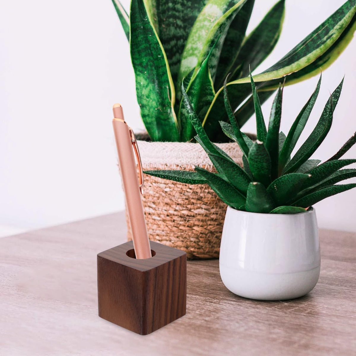 Single-Pen Wooden Cube Stand - view 3