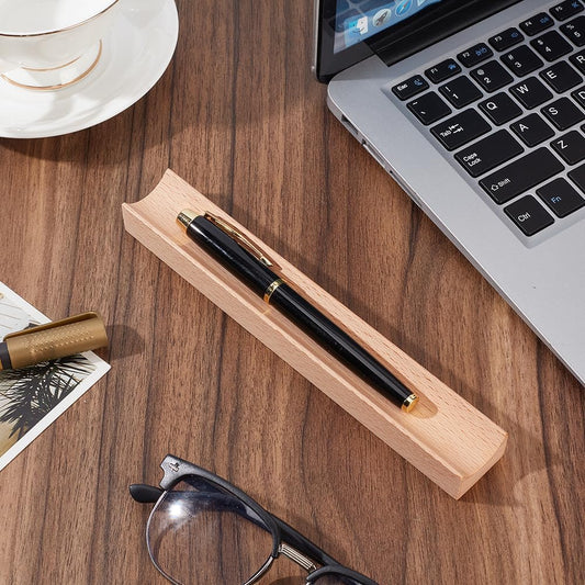 Single-Groove Wooden Pen Tray - view 1