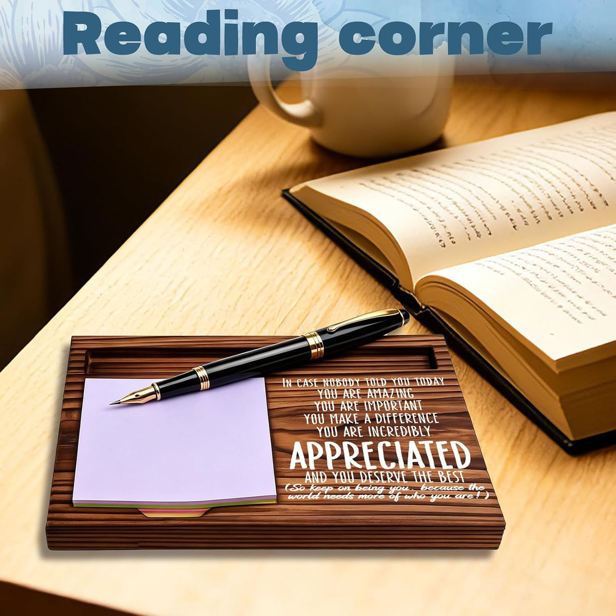 Wooden Memo Pad Holder - view 1
