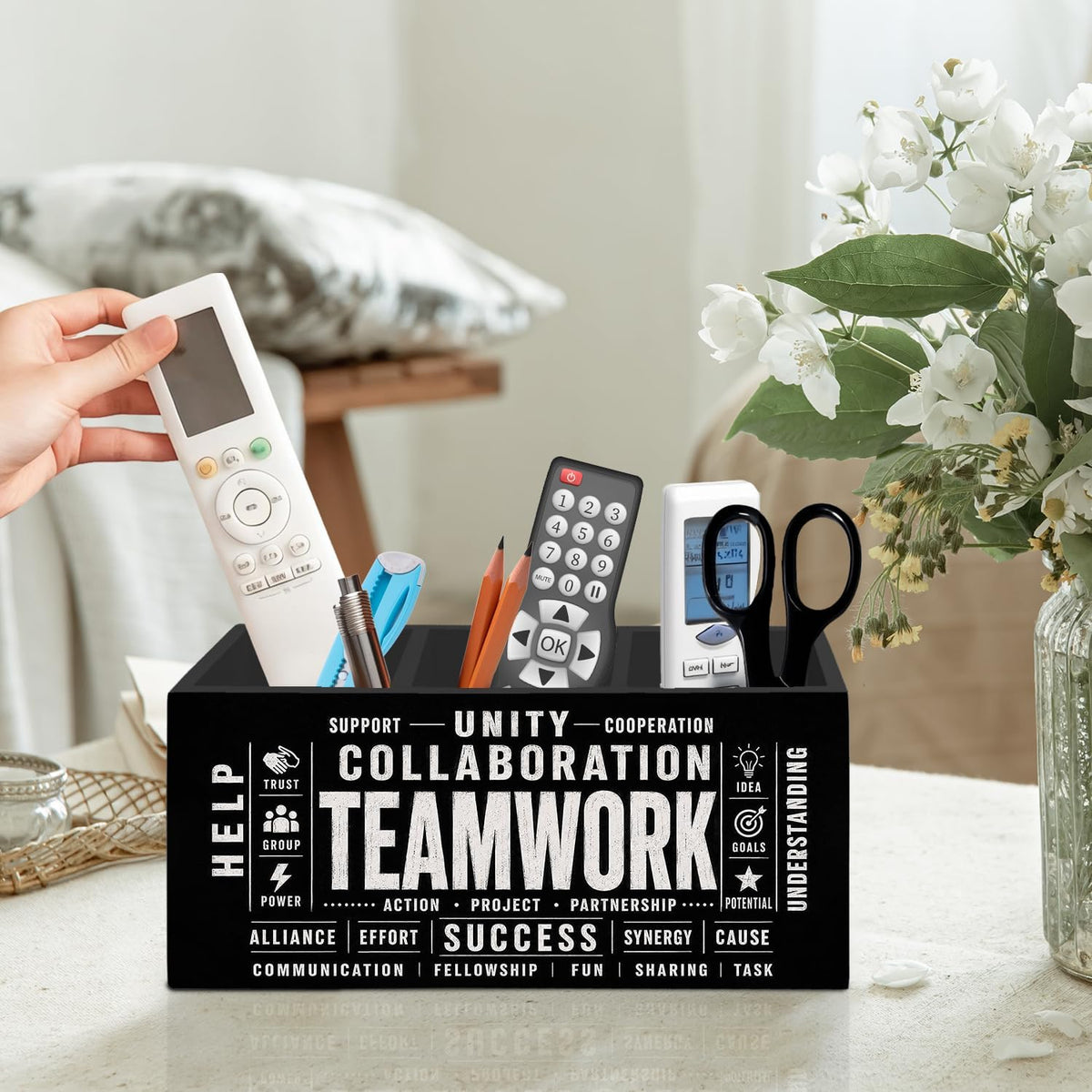 Printed Wooden Desk Organizer - view 1