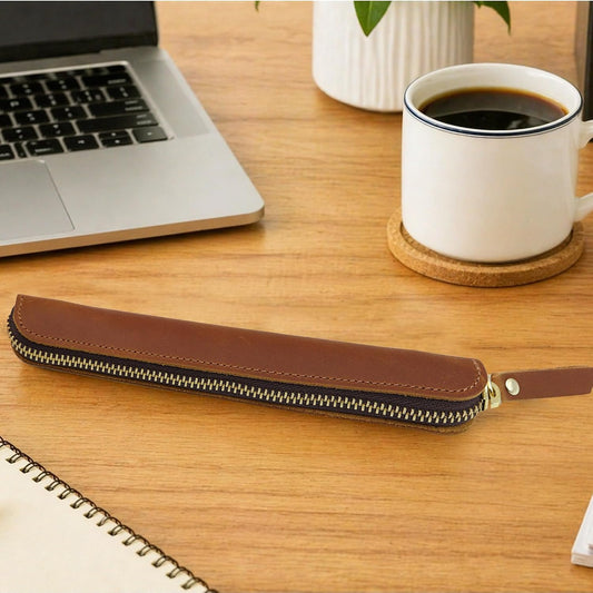 Brown Leather Pen Sleeve - view 1