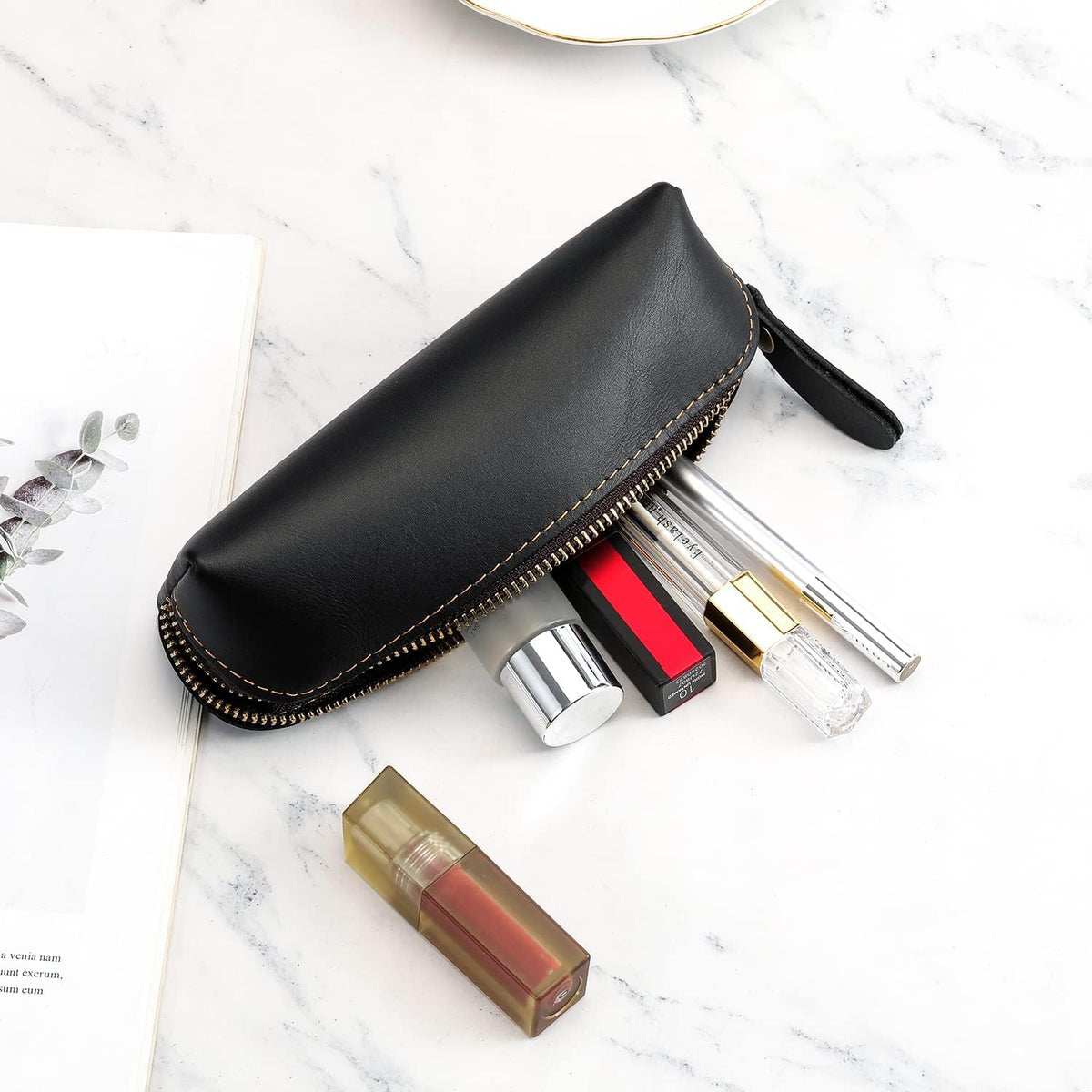 Black Rounded Zip Pencil Case - view 2