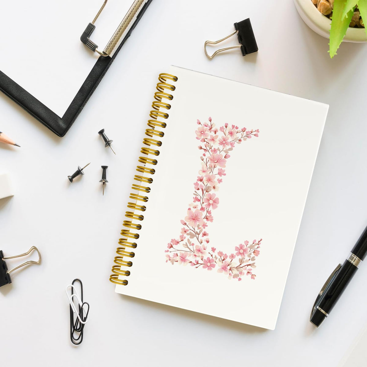 Floral Letter L Spiral Notebook - view 3